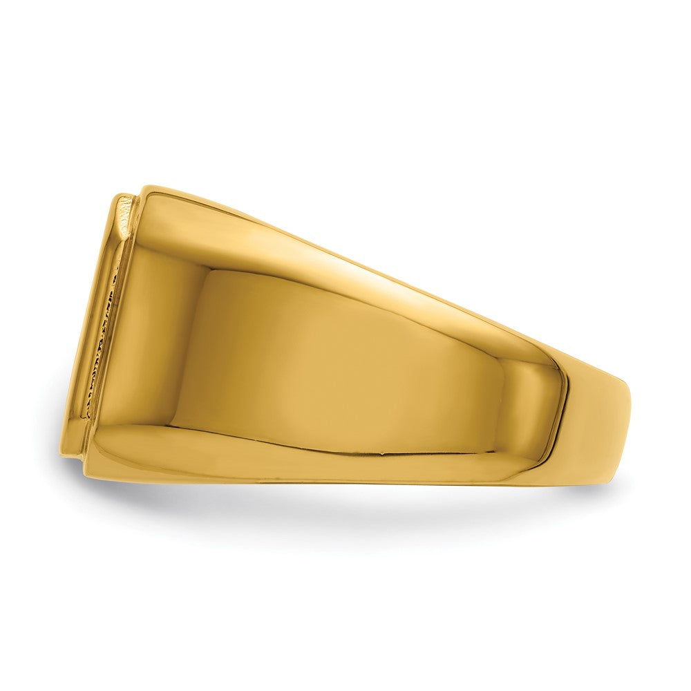 Stainless Steel Polished Yellow IP-plated Signet Ring Size - 11