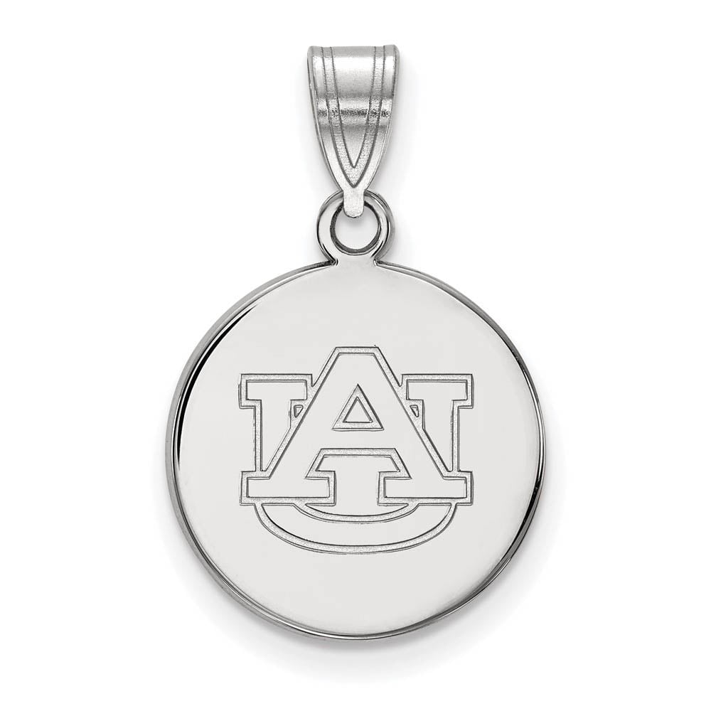 LogoArt Sterling Silver Auburn University Medium Disc Pendant Necklace Female Adult
