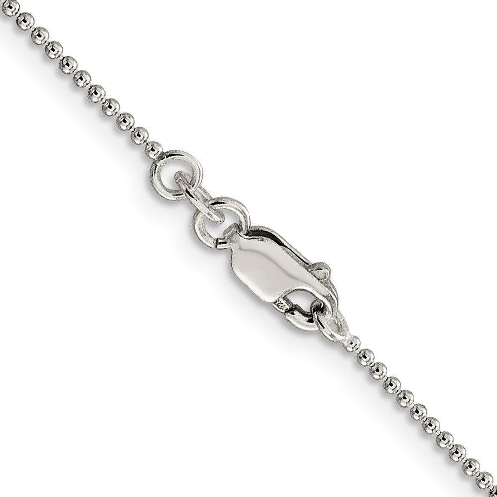 Sterling Silver 1.25mm Beaded Chain 16 Inches