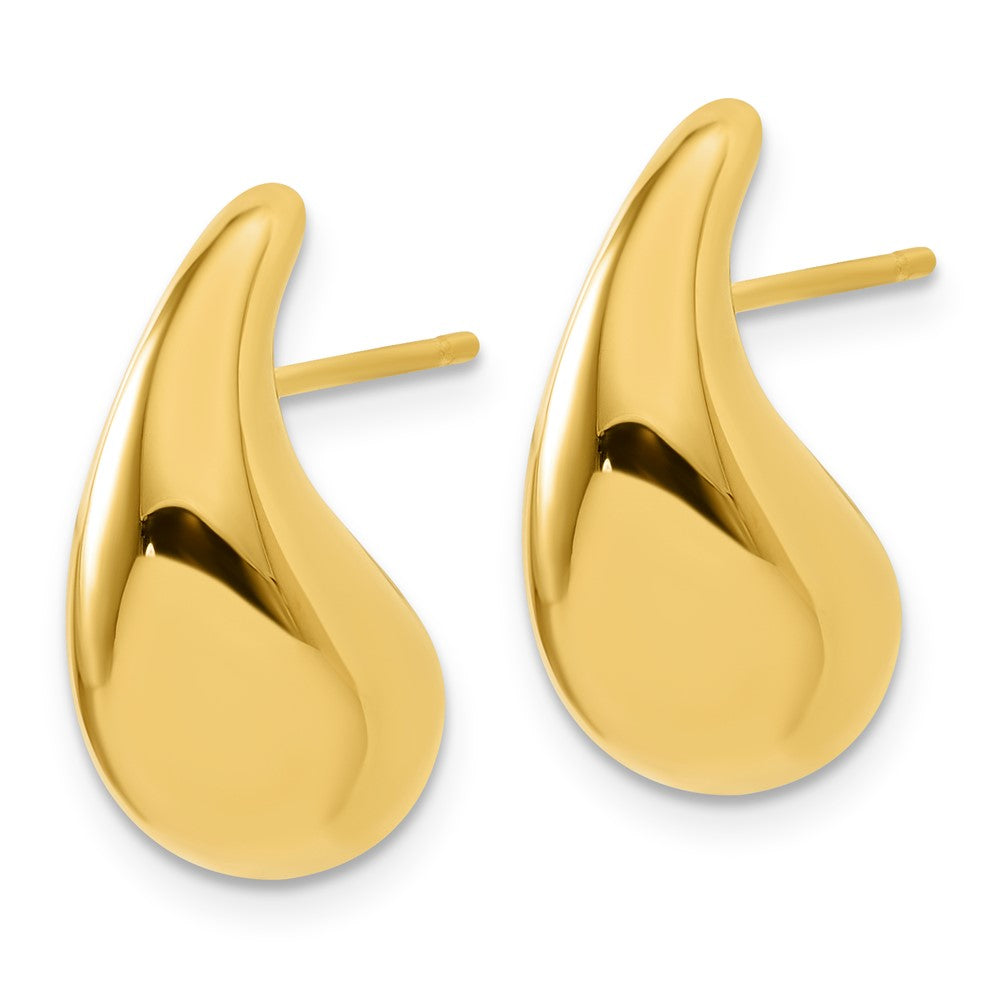 JBN 14K Polished 20.0mm Teardrop Post Earrings