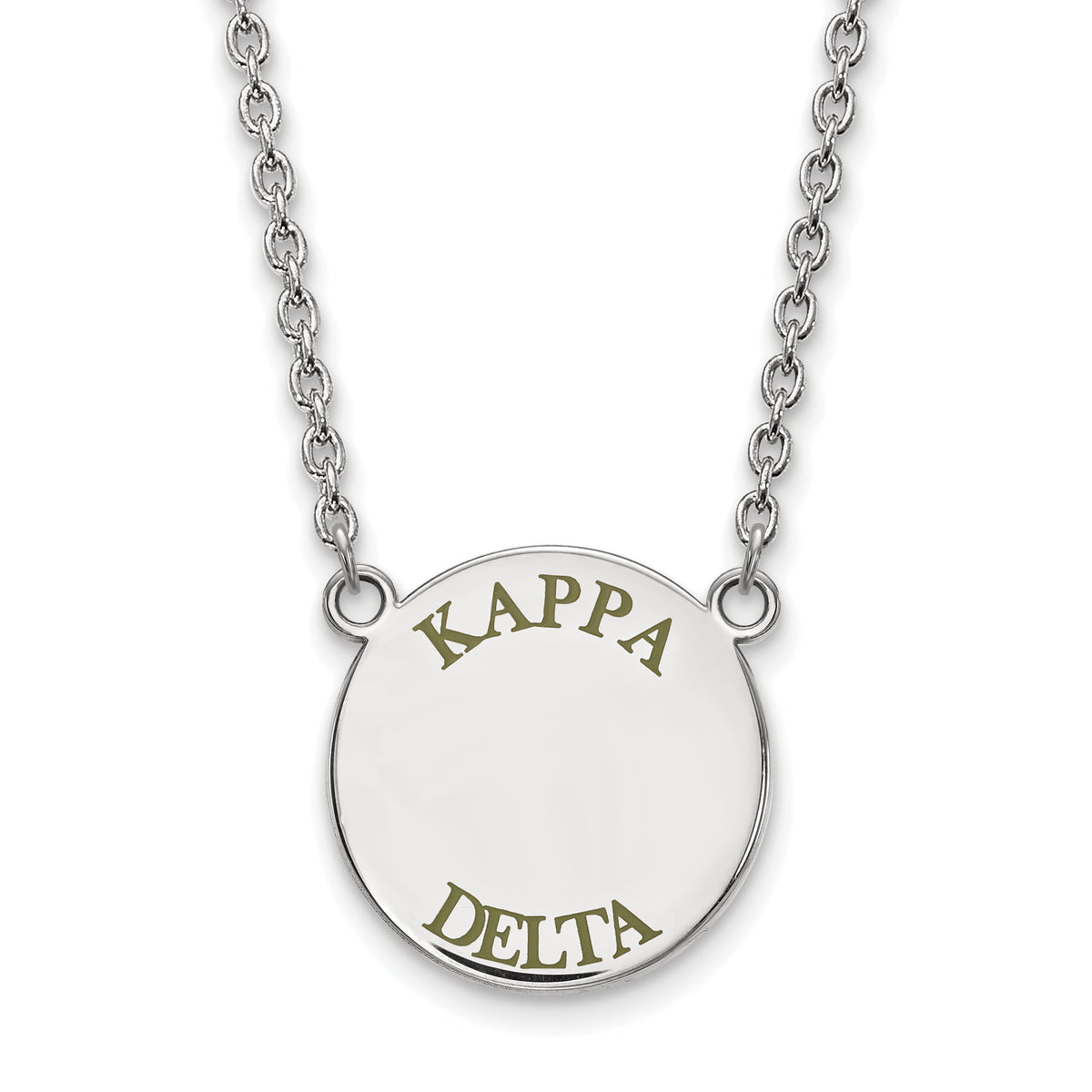 Sterling Silver 18in Official Licensed Greek Sororities Kappa Delta (??) Small Enamel Pendant w/Necklace