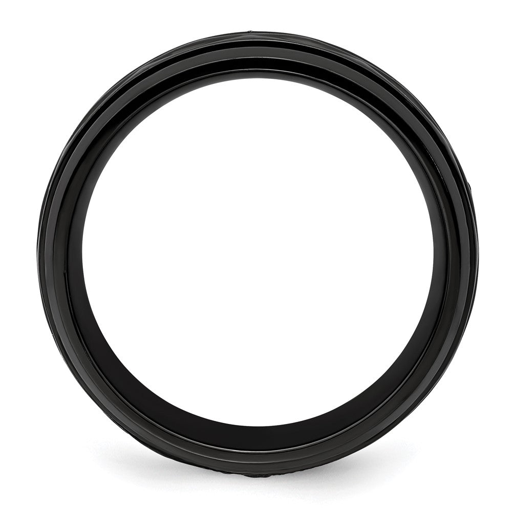 Black Zirconium Polished and D/C 8mm Band Size - 11.5