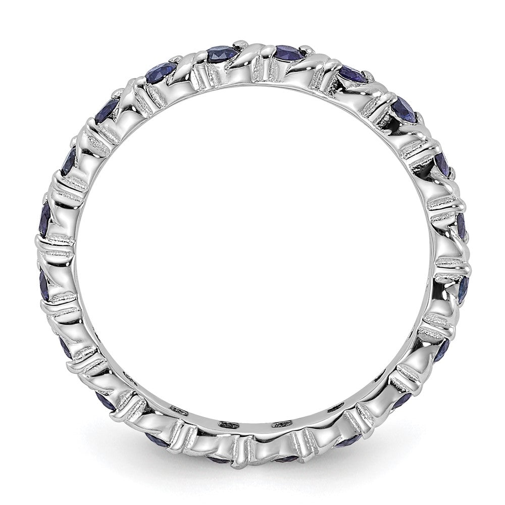 Sterling Silver Stackable Expressions Created Sapphire Ring