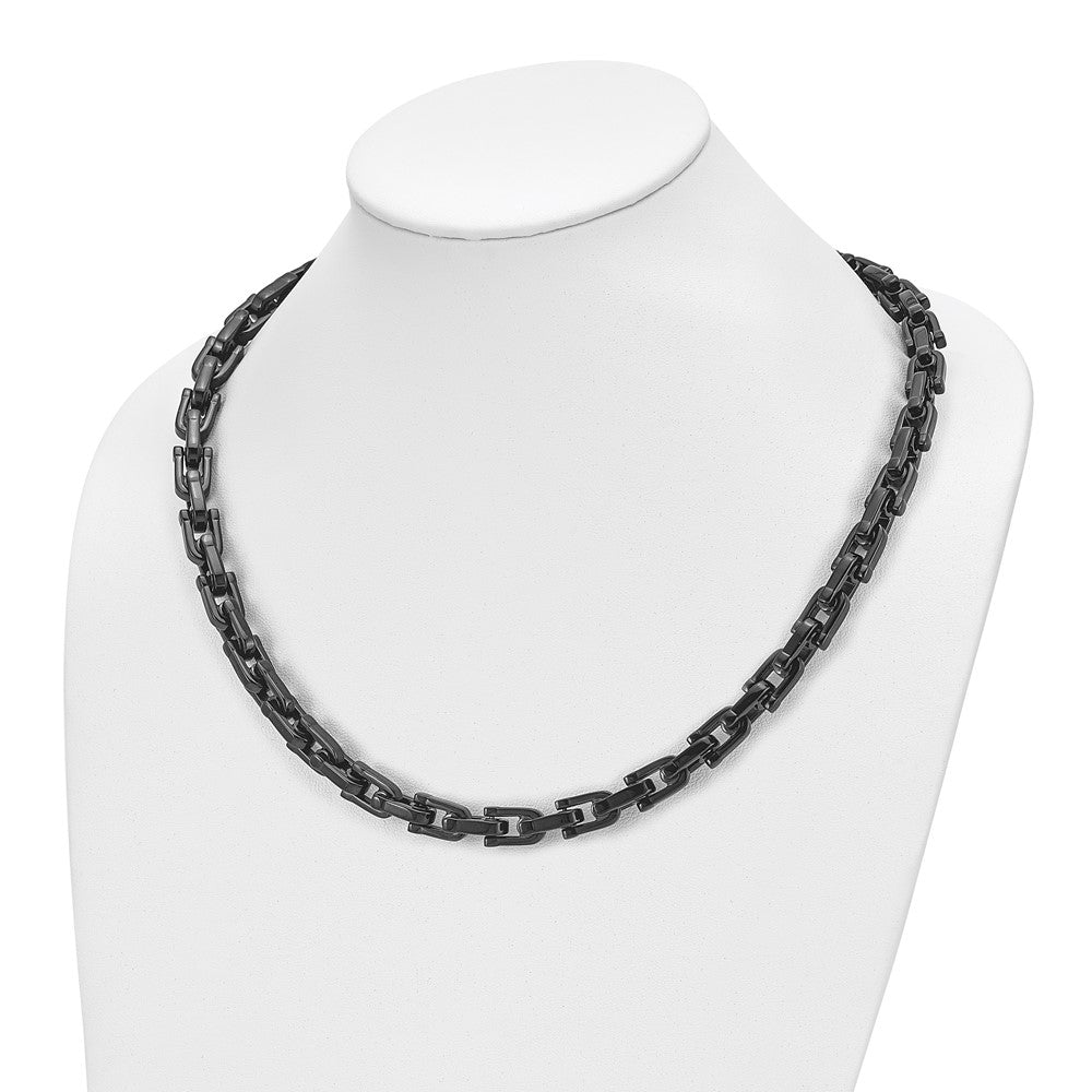 Stainless Steel Polished Black IP-plated 20in Link Necklace