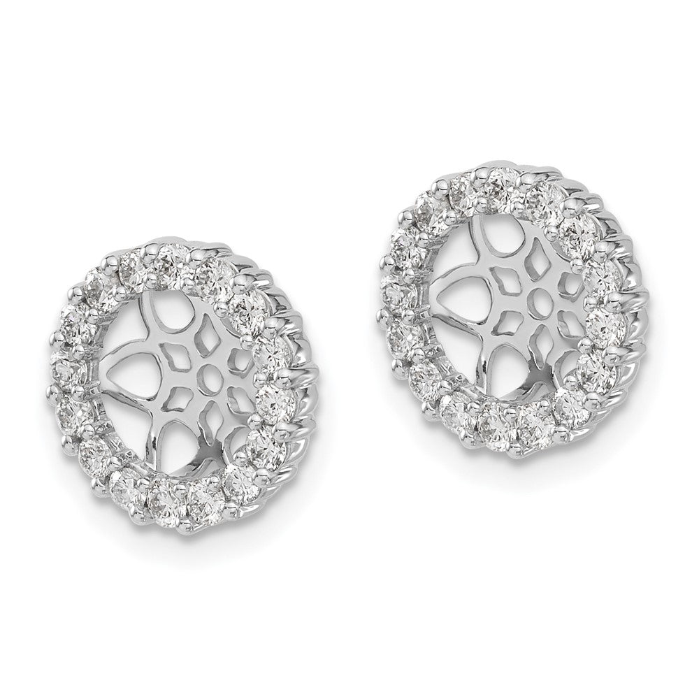 14k White Gold 3/4 carat Lab Grown Diamond VS/SI+ G+ for 7.5 mm Earring Jacket