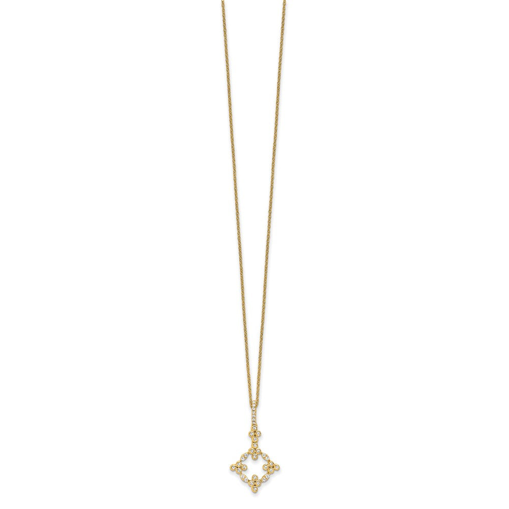 True Origin 14k 1/4 carat Lab Grown Diamond VS DEF 18 inch Bloom Floral Pendant Necklace