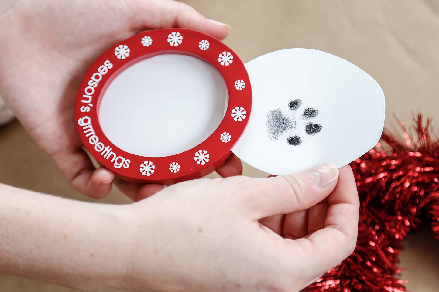 Pearhead Pawprints Double-Sided Photo Ornament and Clean-Touch Ink Pad