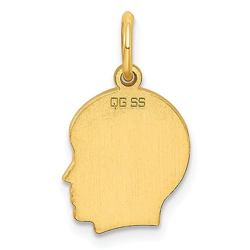 Sterling Silver GP Engraveable Boy Polished Disc Charm