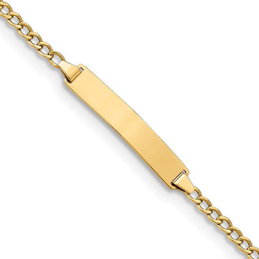 10k Semi-solid Curb Link ID Bracelet
