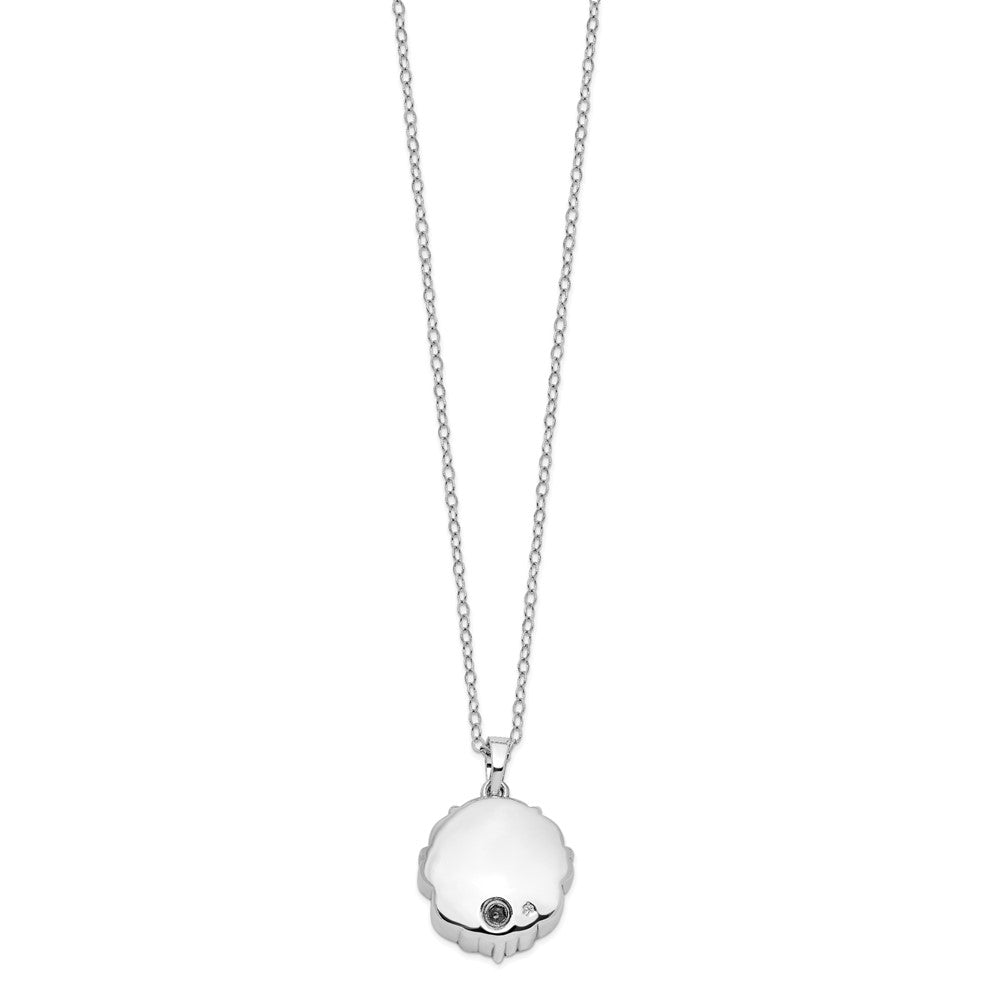 Sentimental Expressions Sterling Silver Rhodium-plated Antiqued Circle Remembrance Ash Holder 18 Inch Necklace 18 Inches