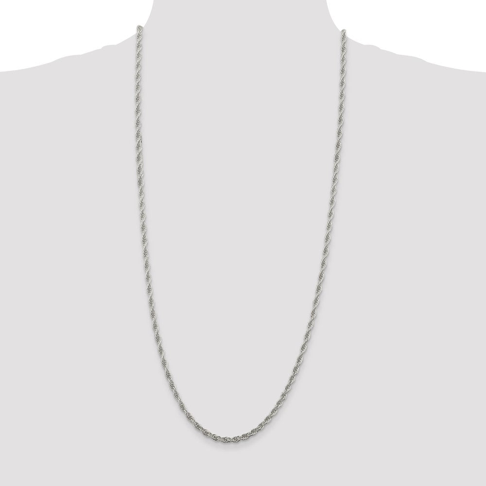 Sterling Silver 3.8mm Loose Rope Chain 30 Inches