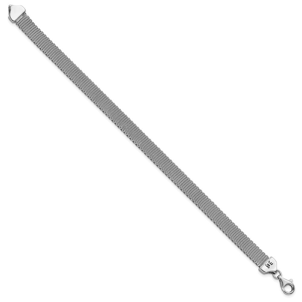 Sterling Silver Rhodium-plated Polished Flat Bracelet