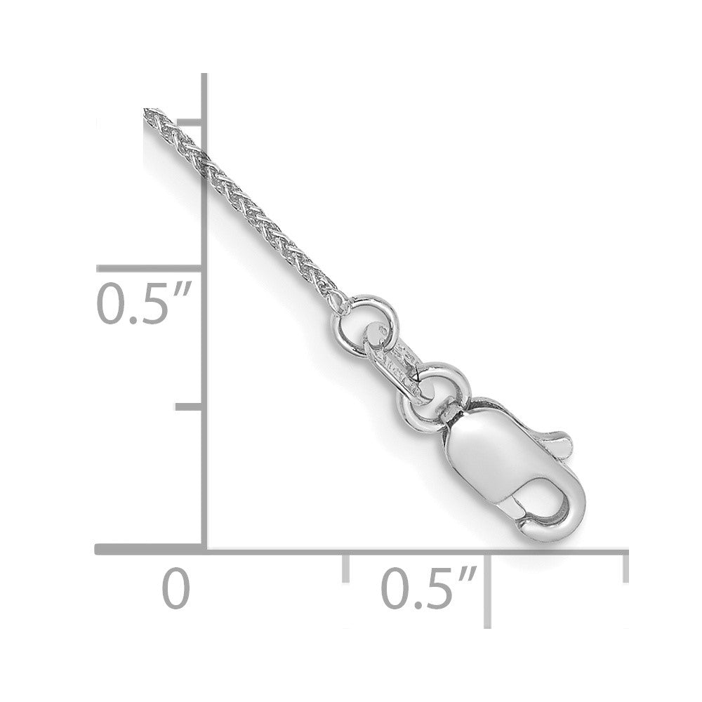 14K White Gold 9 inch .85mm Spiga with Lobster Clasp Anklet