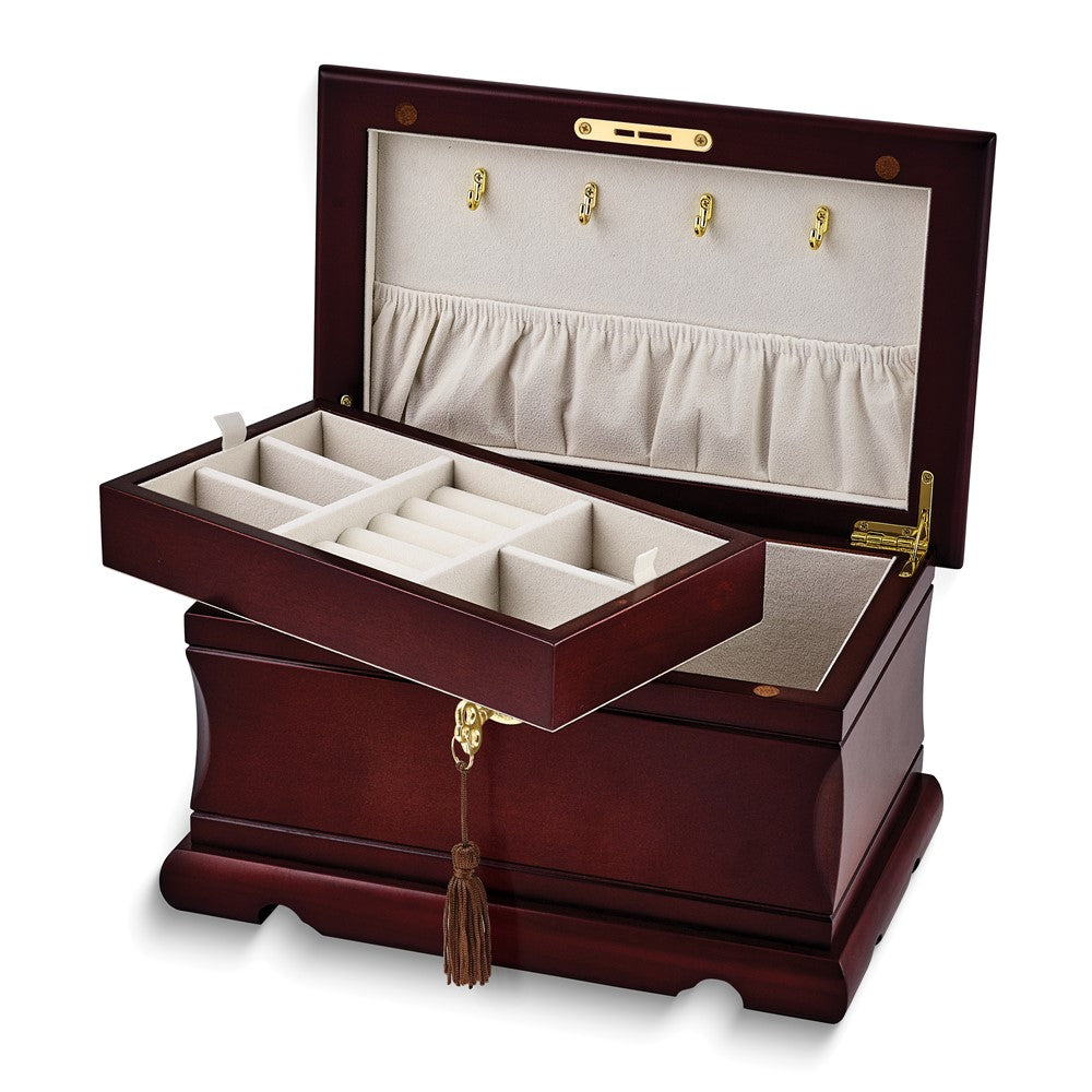 Luxury Giftware Matte Poplar Veneer and Painted Finish Wooden Velour Lining Magnetic Jewelry Box
