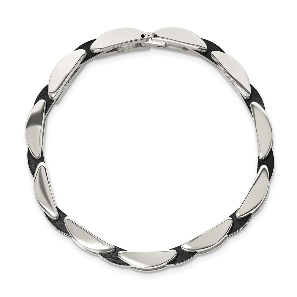 Chisel Stainless Steel Polished Black IP-plated 8.5 inch Bracelet 8.5 inches