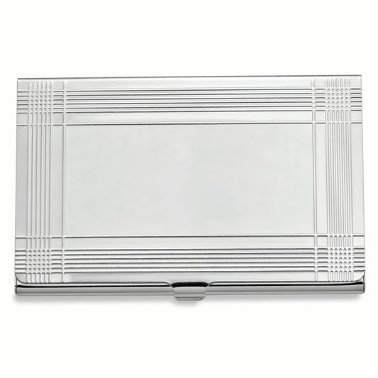 Nickel-plated Striped Edge Business Card Case QGM2732