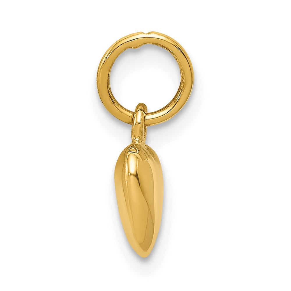 14K Polished 3-D Puffed Heart Charm