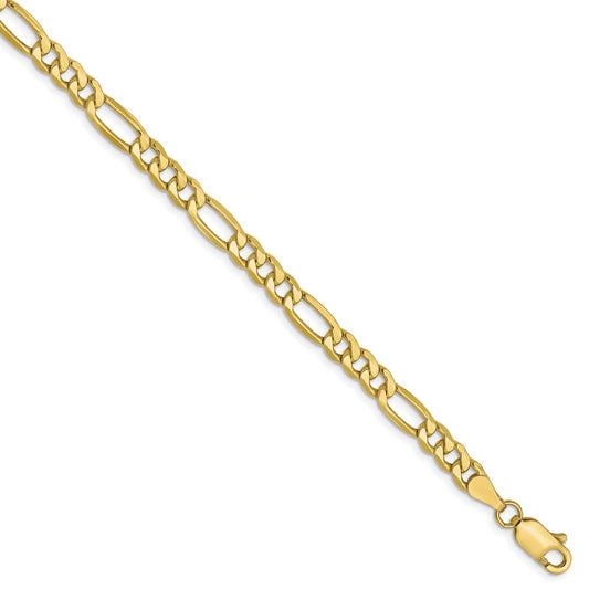 10K 4.75mm Semi-Solid Figaro Chain 8  inches