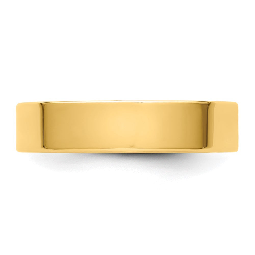 14k Yellow Gold 5mm Lightweight Flat Wedding Band Size 9.5