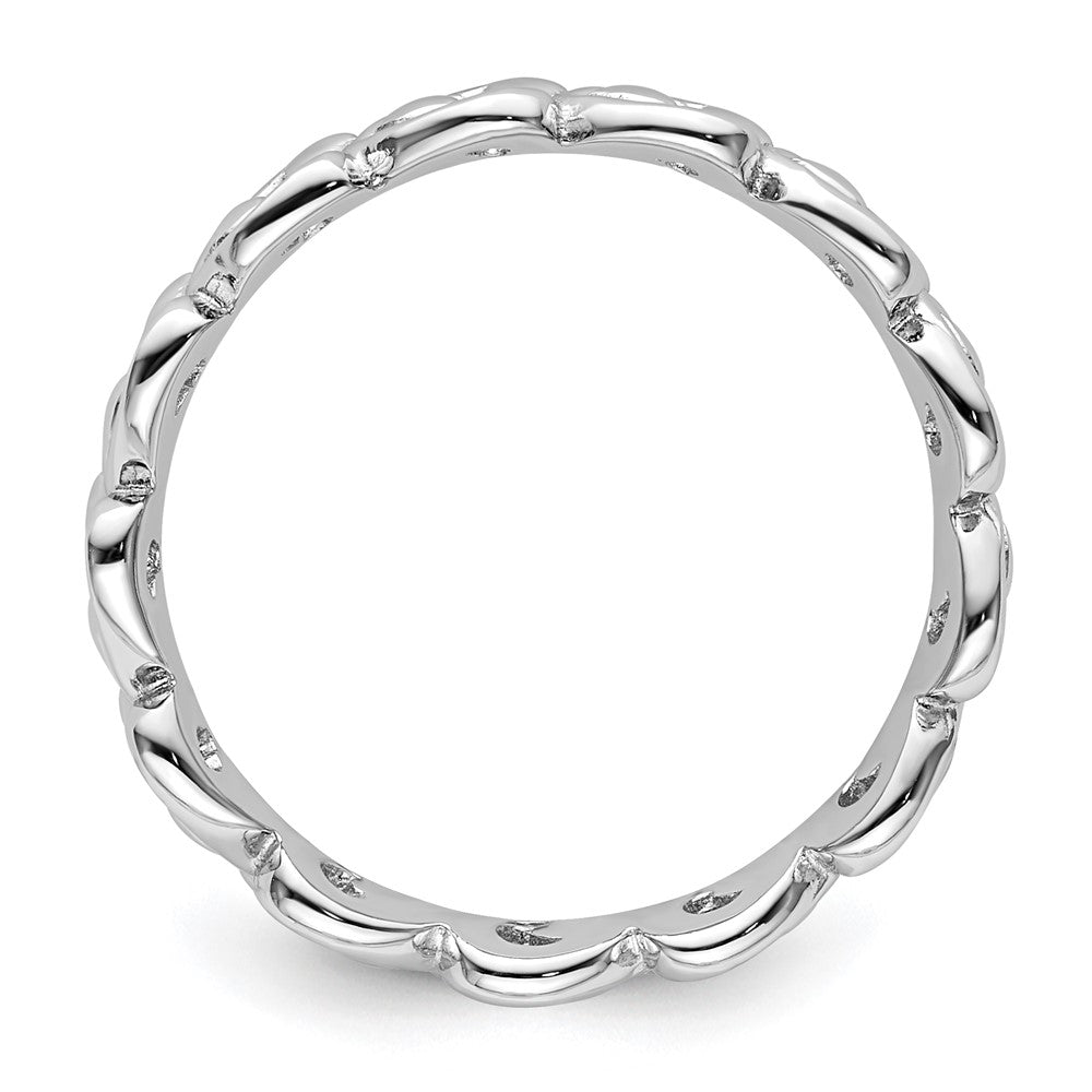 Sterling Silver Stackable Expressions Polished Heart Ring Size -5