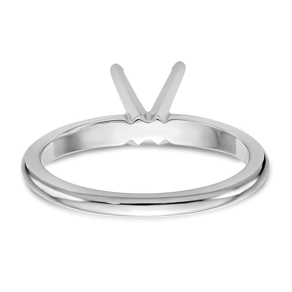 14k White Gold 1/8 carat Lightweight Half-Round 4-Prong Round Solitaire Ring Mounting