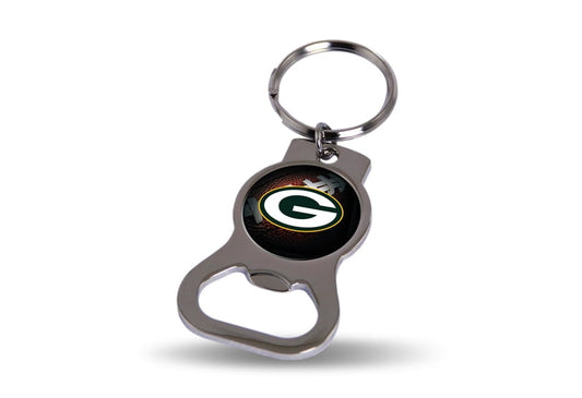 NFL Green Bay Packers Silver-tone Bottle Opener Key Ring by Rico Industries QGC6190