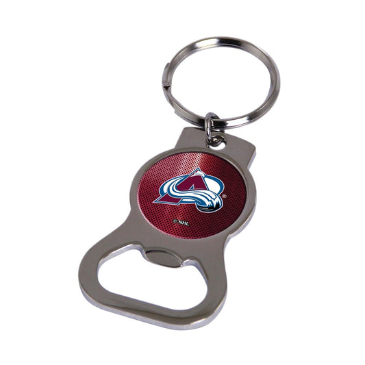 Colorado Avalanche Premium Solid Metal Bottle Opener Keychain, Silver Key Ring, Team Logo