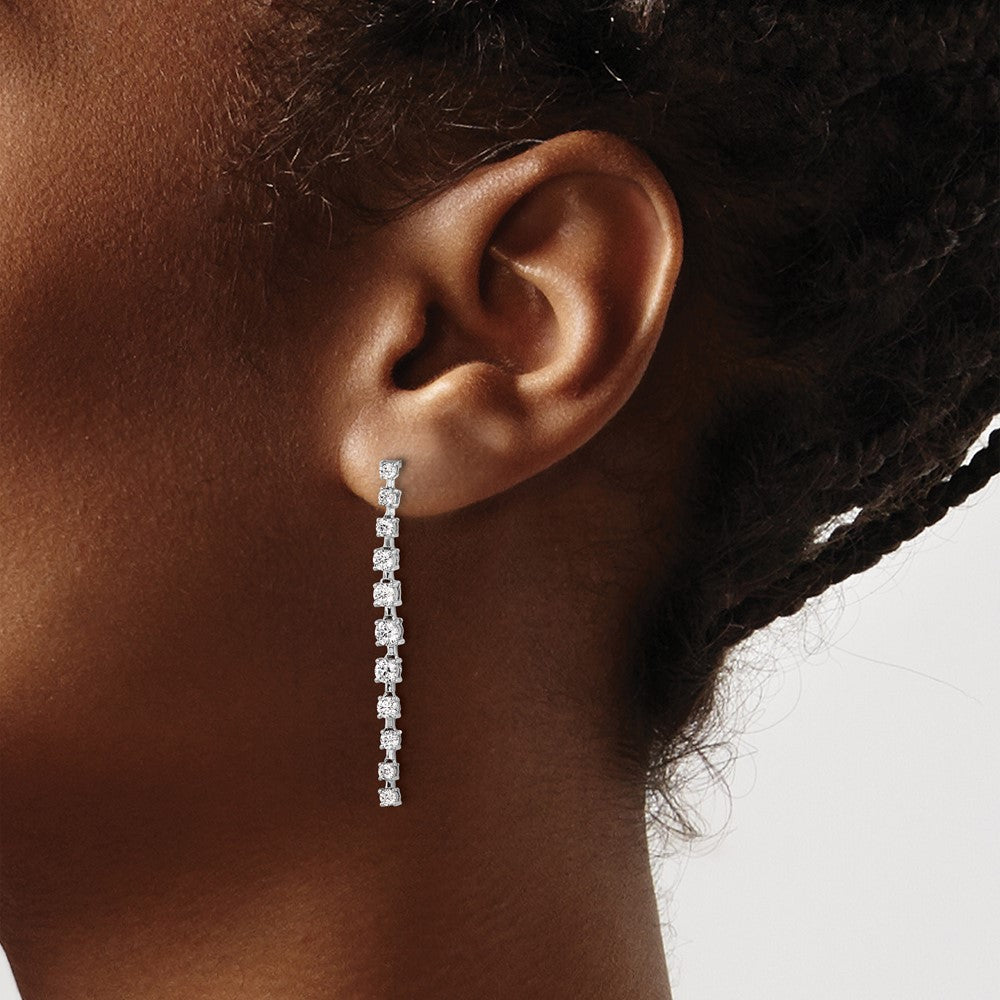 True Origin 14K White Gold 3/8 Carat Lab Grown Diamond VS DEF Post Dangle Earrings