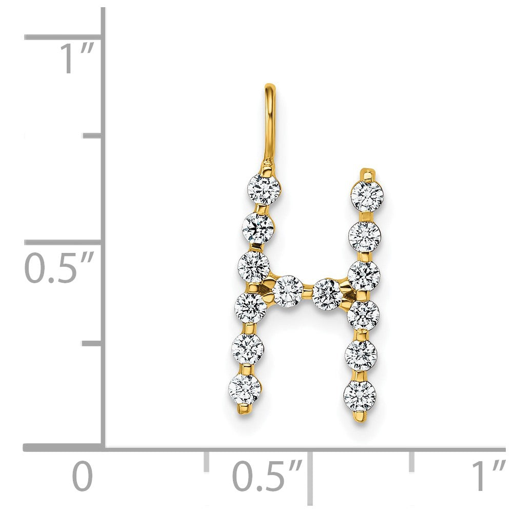 True Origin 14k 1/2 carat Lab Grown Diamond VS DEF Alphabet H Pendant