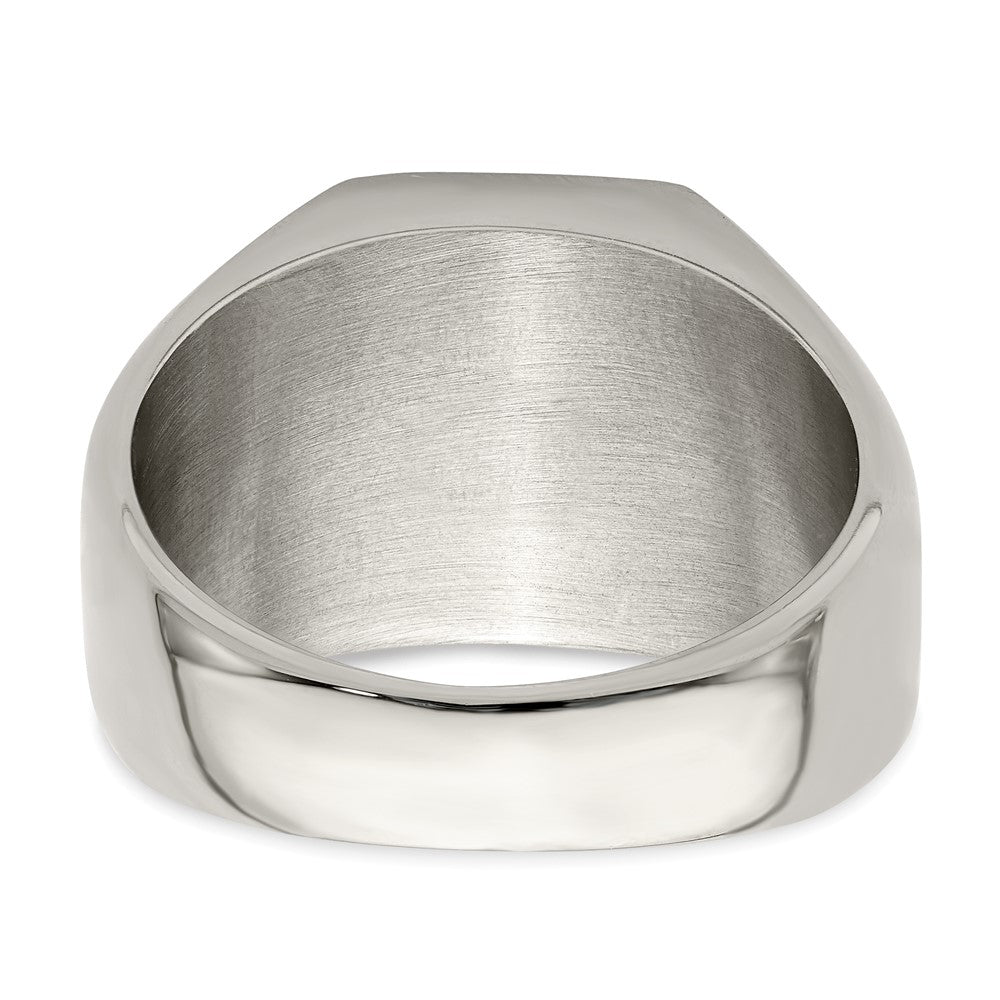 Stainless Steel Polished Signet Ring Size - 11