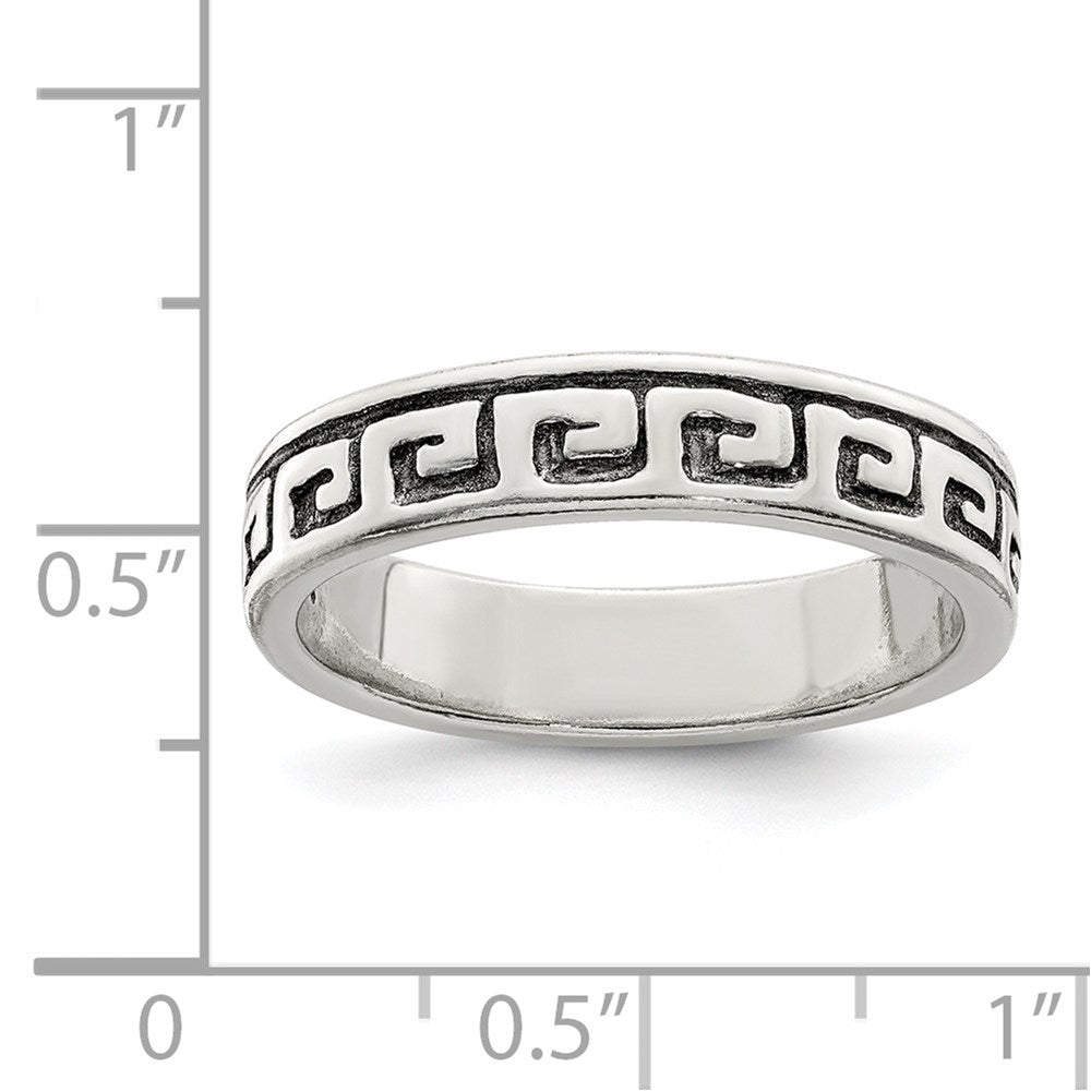 Sterling Silver Greek Key Ring