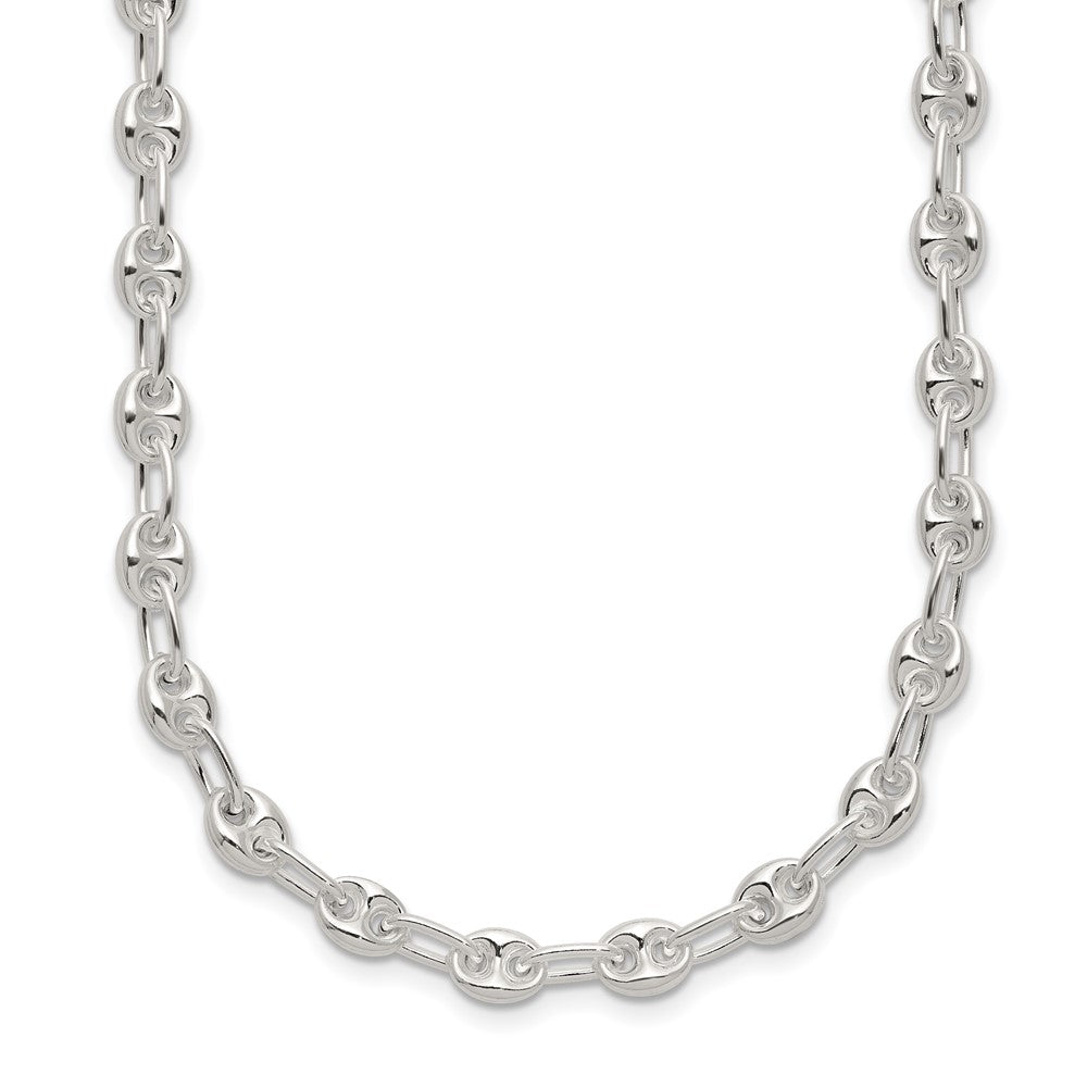 Sterling Silver Polished Fancy Link Necklace 18 Inches