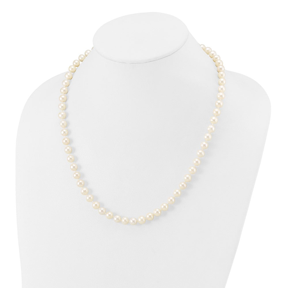 10k 7-8mm White Near-Round Freshwater Cultured Pearl 20 inch Necklace