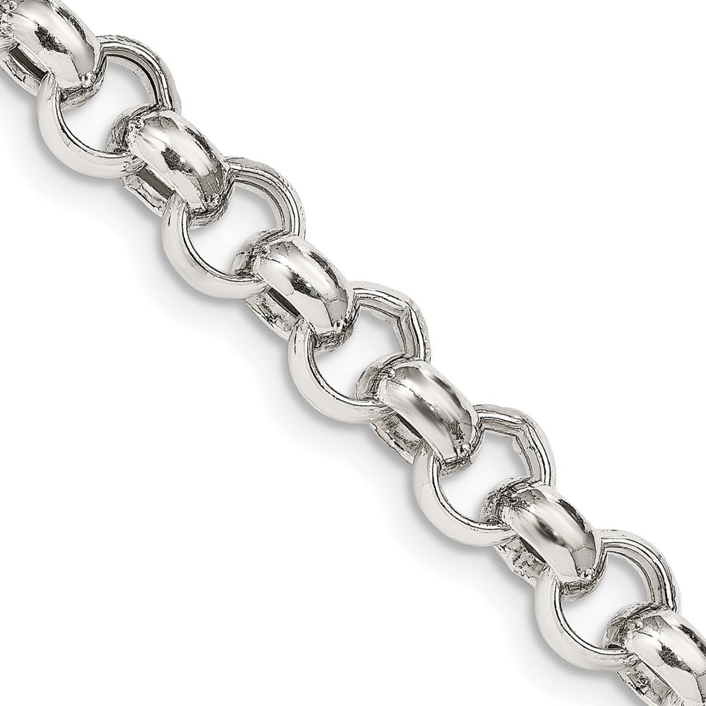 Sterling Silver 9.5mm Semi-solid Rolo Chain 20 Inches