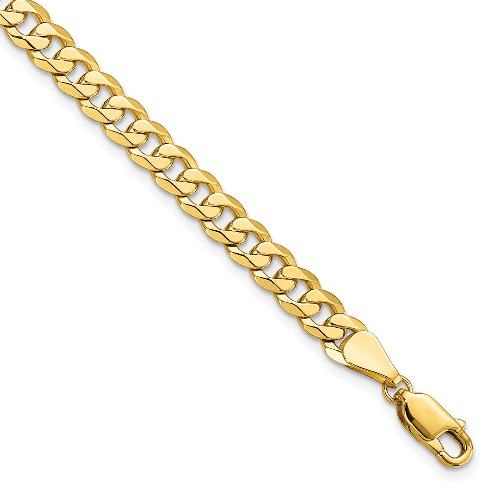 14K 5.75mm Flat Beveled Curb Chain 8  inches