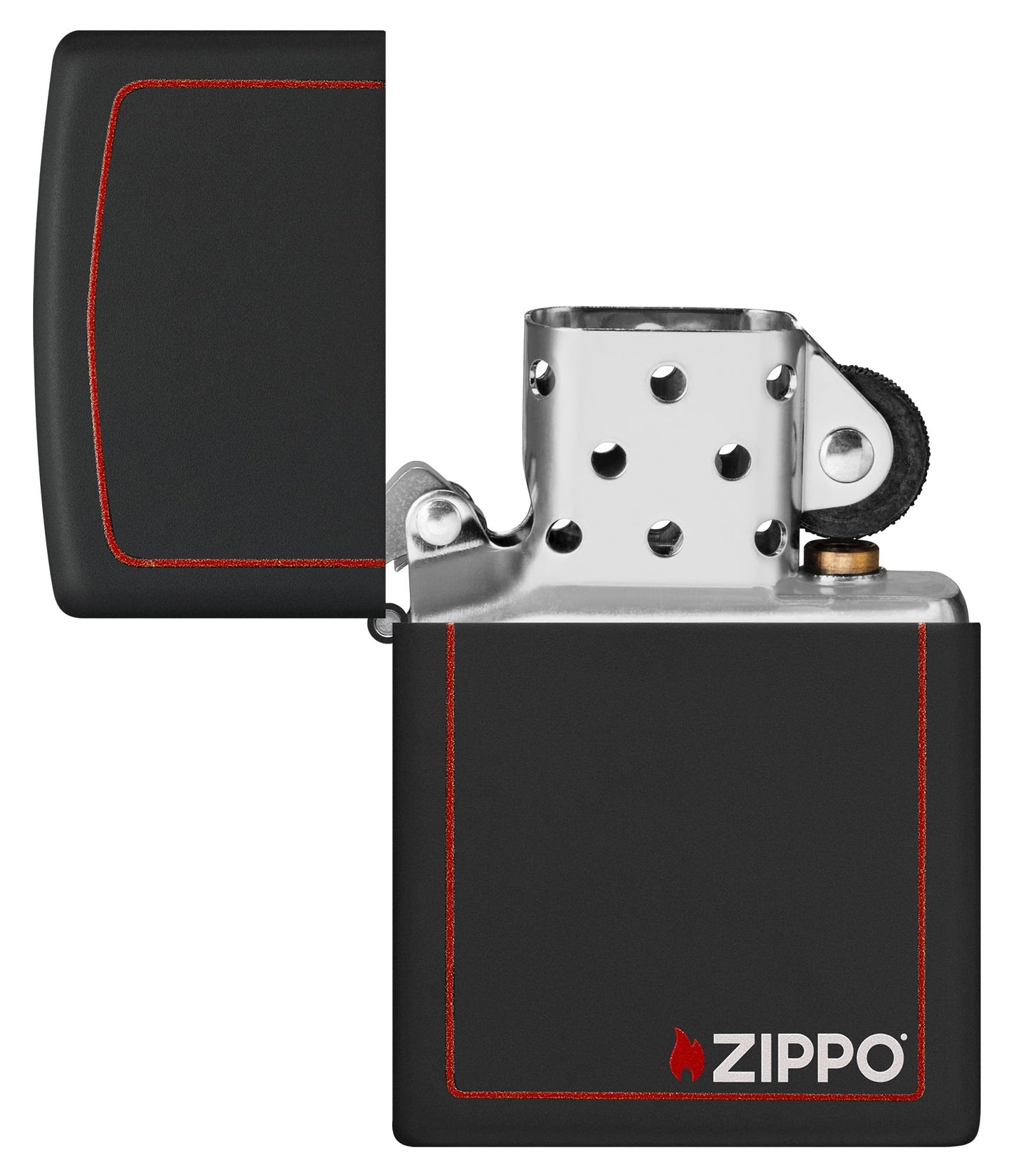 Zippo Black Matte with Red Border Pocket Lighter