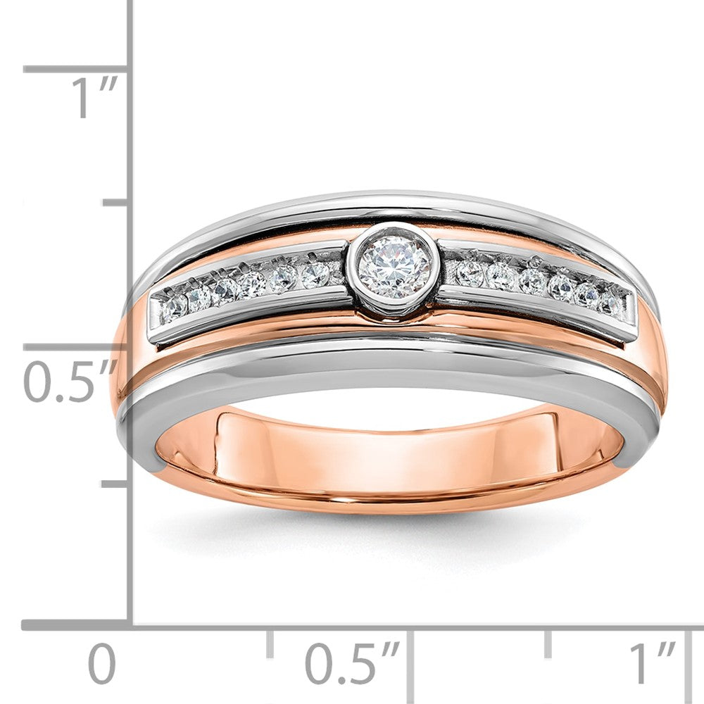 14k Two-tone White/Rose Gold IBGoodman Men's 1/5 carat Diamond Complete Ring