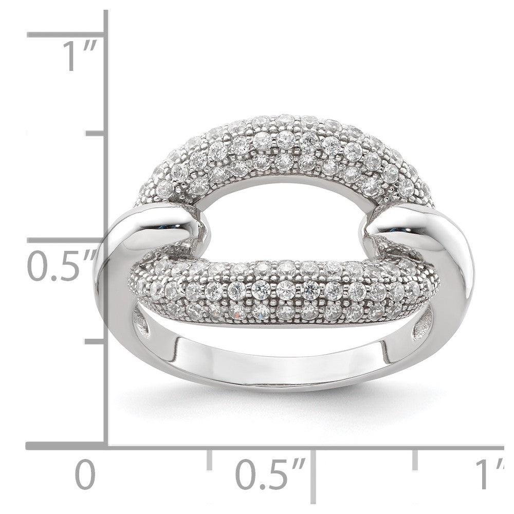Sterling Silver & CZ Brilliant Embers Link Ring