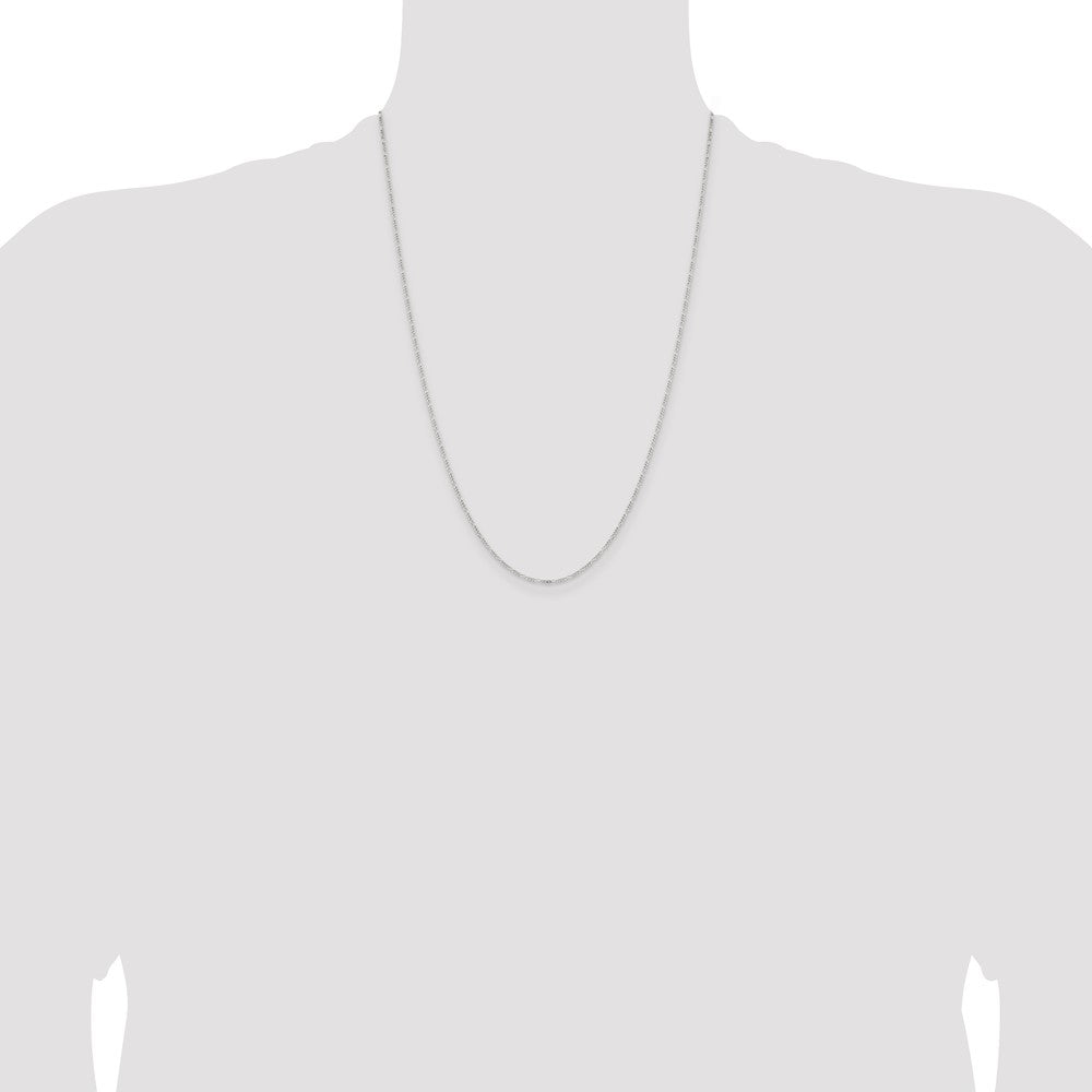 Sterling Silver 1.2mm Figaro Chain 24 Inches
