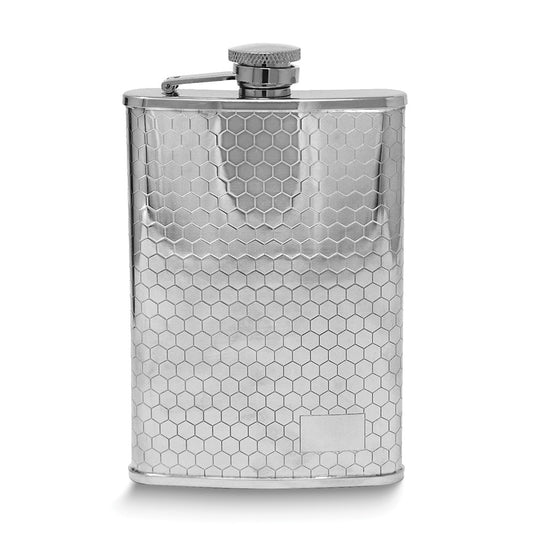 Stainless Steel Honeycomb Finish 8oz Flask