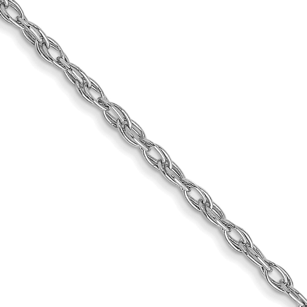 14K White Gold 24 inch Carded 1.35mm Cable Rope with Spring Ring Clasp Chain
