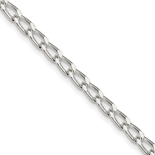 Sterling Silver 3.2mm Open Elongated Link Chain 16 Inches