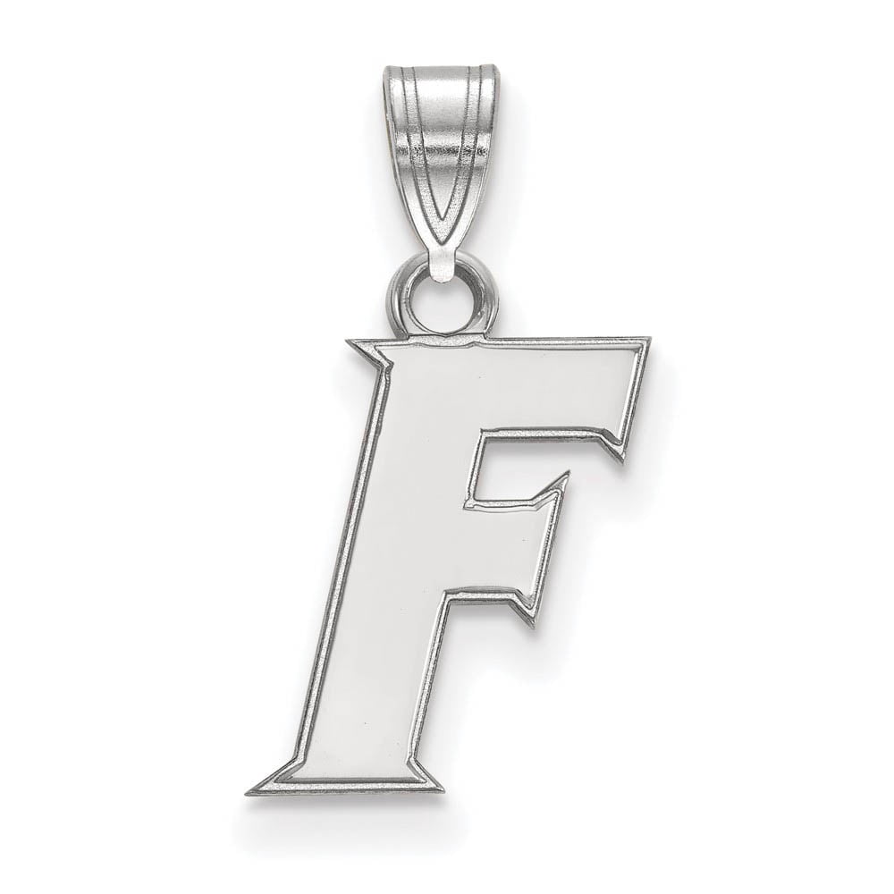 Sterling Silver Rhodium-plated LogoArt University of Florida Letter F Small Pendant QSS060UFL