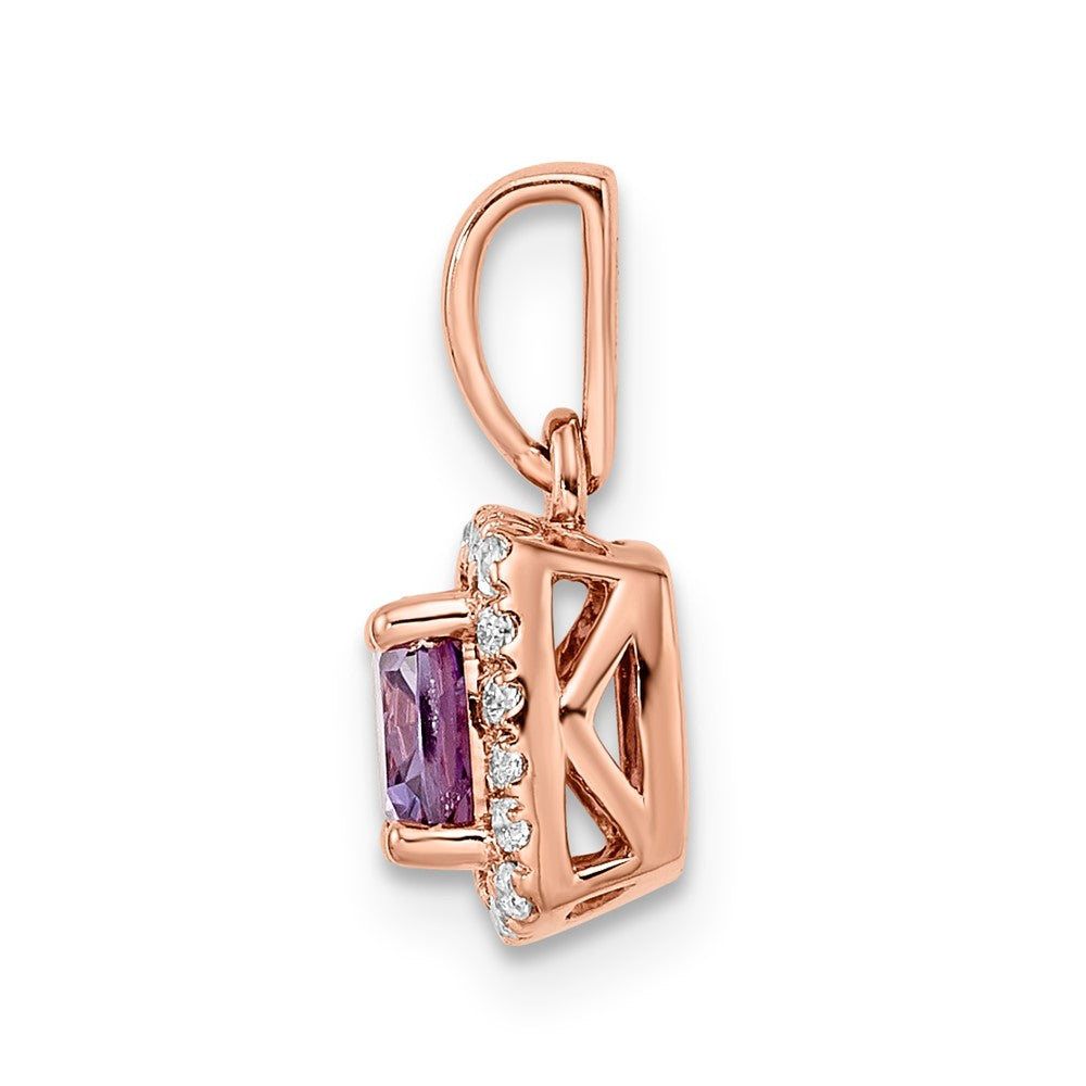 SS ANT Amethyst and Diamond Pendant w/ chain
