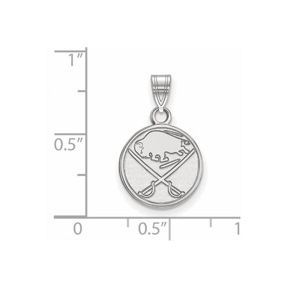 LogoArt Sterling Silver Rhodium-plated NHL Buffalo Sabres Small Pendant