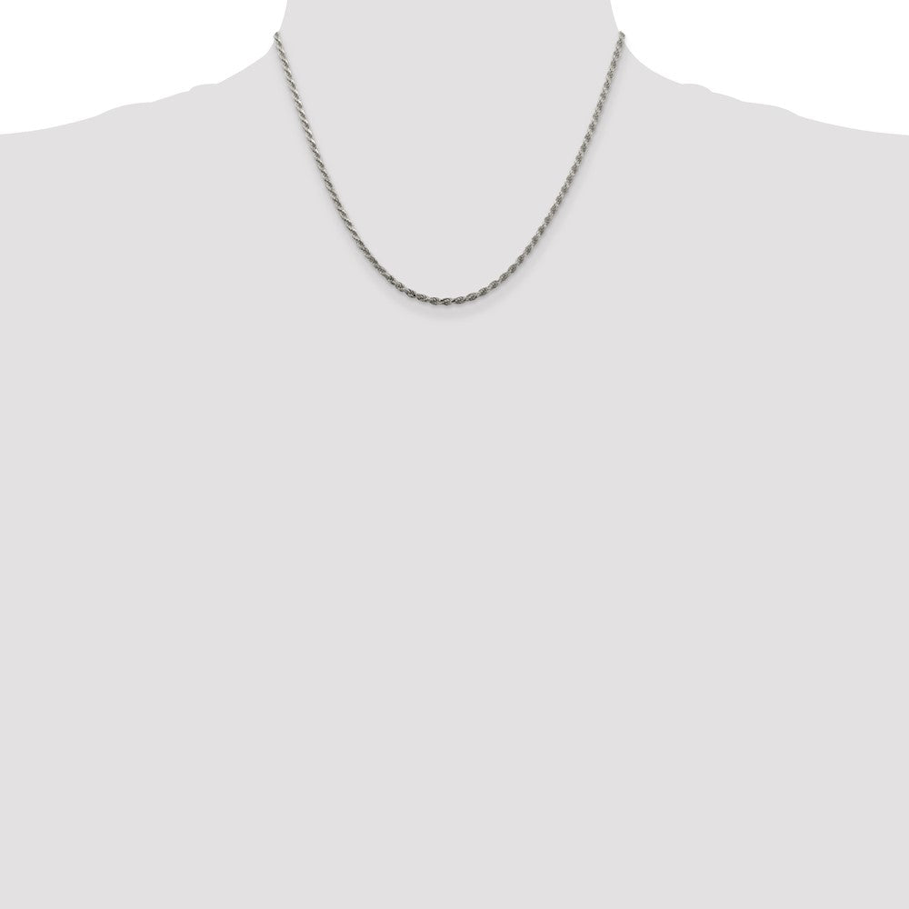 Sterling Silver 2.25mm Diamond-cut Rope Chain 18 Inches