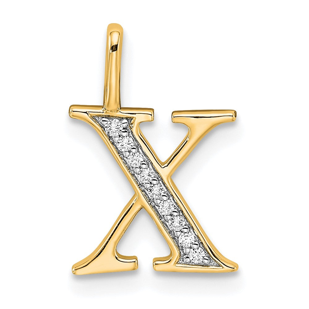 14k Diamond Initial X Pendant