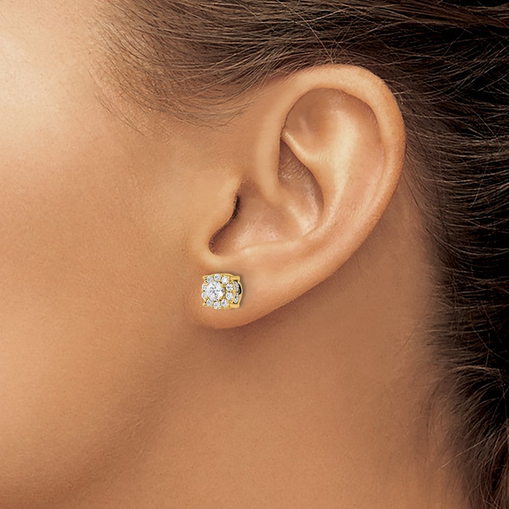 14k 1 1/2 carat Lab Grown Diamond VS/SI+ G+ Post Earrings