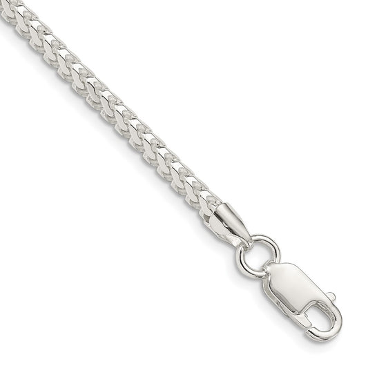 Sterling Silver 3.1mm D/C Square Franco Chain 8 inches