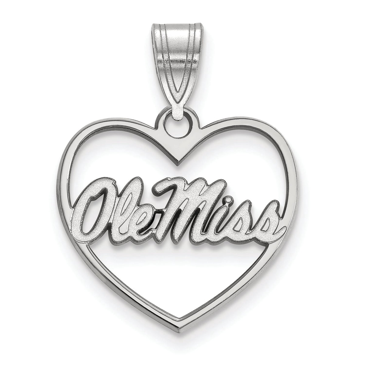Women's Ole Miss Rebels Sterling Silver Logo Heart Pendant